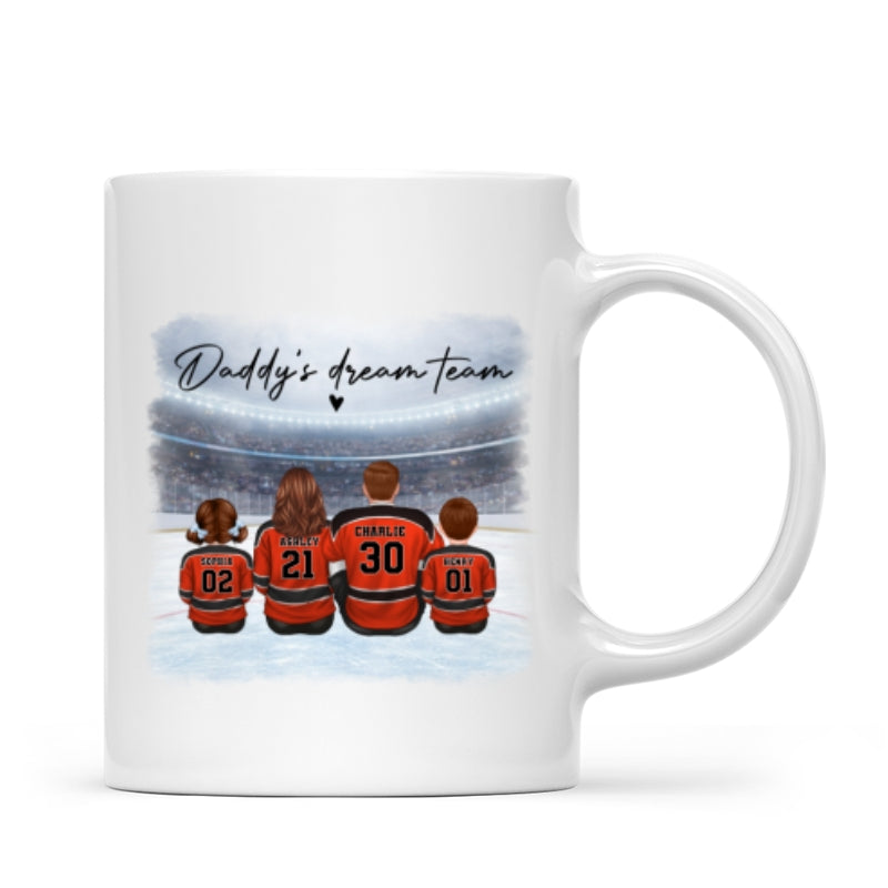 Daddy's Dream Team Hockey Family - Personalized Mug - Gift For Hockey Family