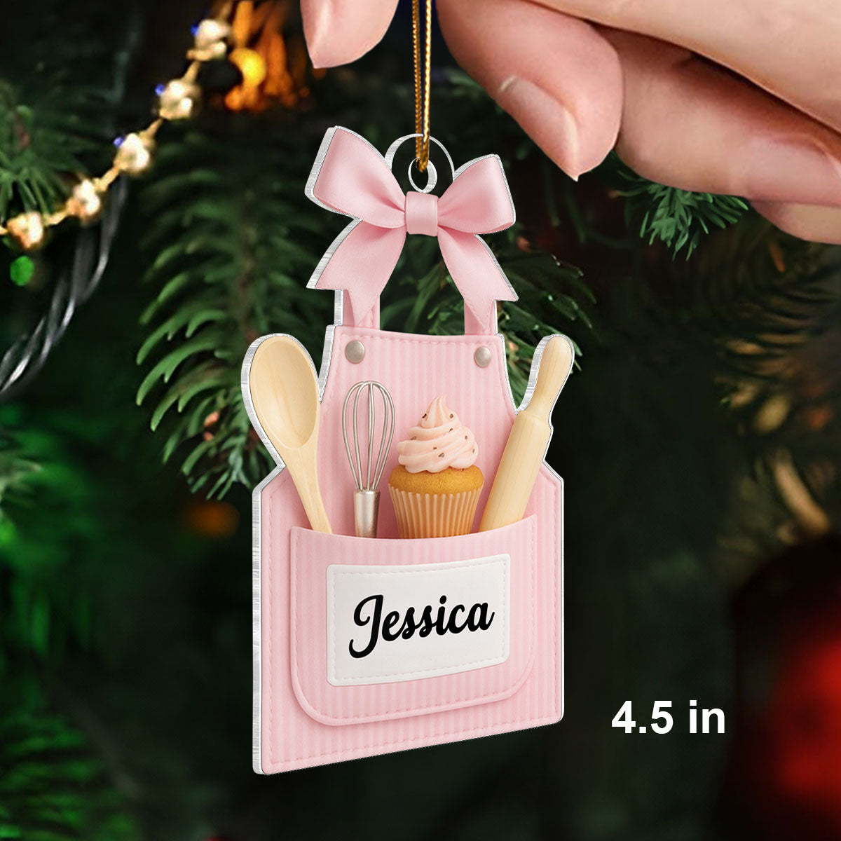 From Her Oven With Love – Personalized Acrylic Ornament – Heartfelt Gift for Women Who Love Baking, Mom, Wife