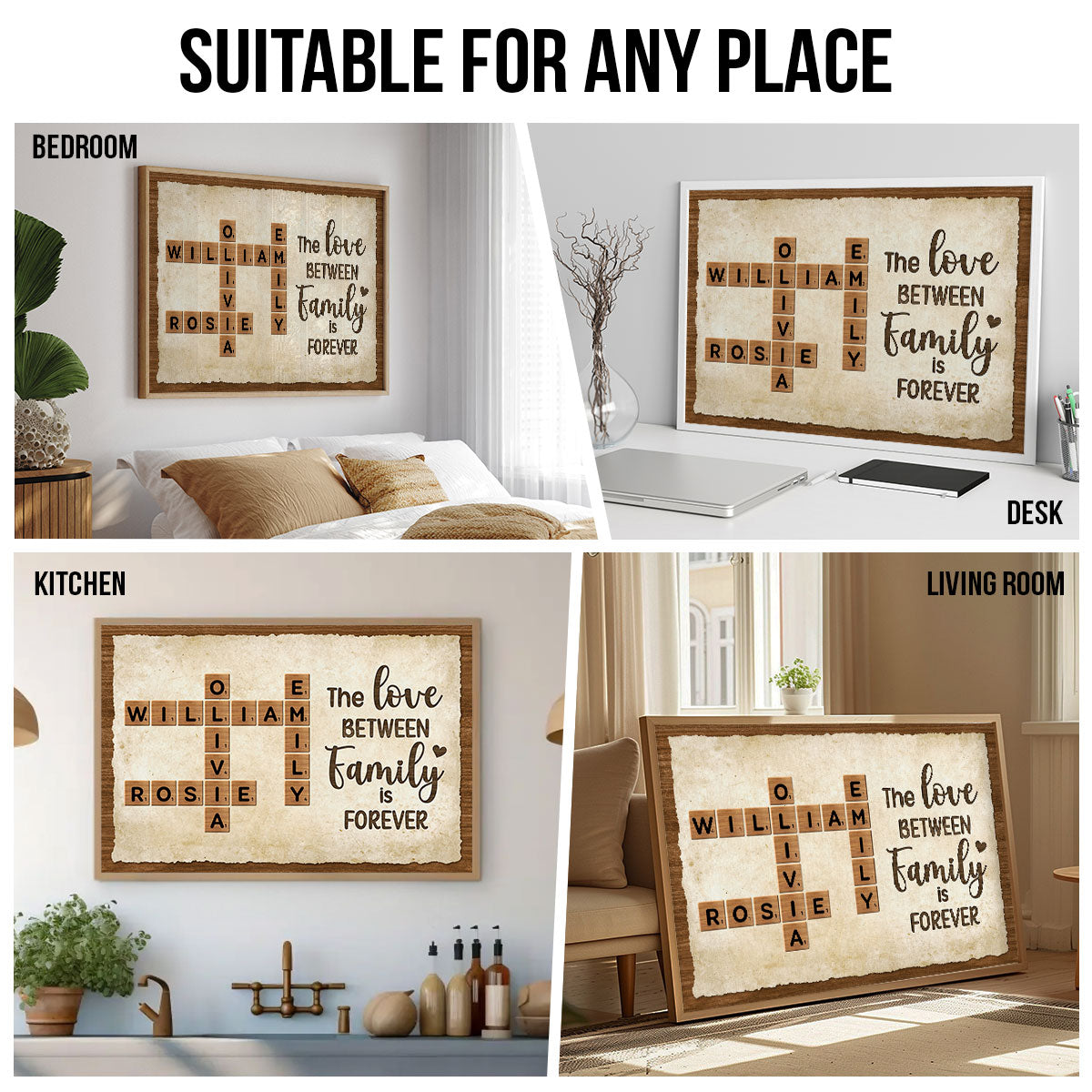 Together We Make A Family Crossword Art - Personalized Poster - Sentimental Gift for Grandma Grandpa Grandparents