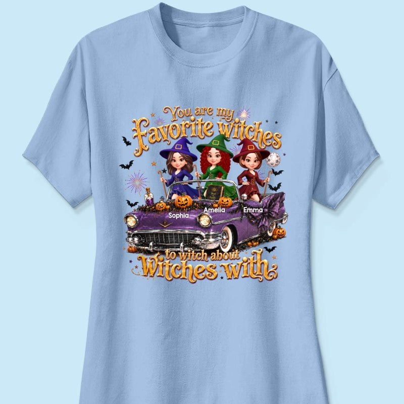 Besties Witch In Car Halloween - Personalized Shirt - Halloween Gift, Gift For Best Friends