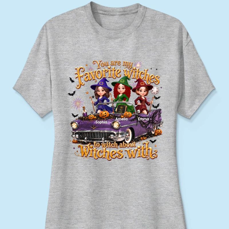 Besties Witch In Car Halloween - Personalized Shirt - Halloween Gift, Gift For Best Friends