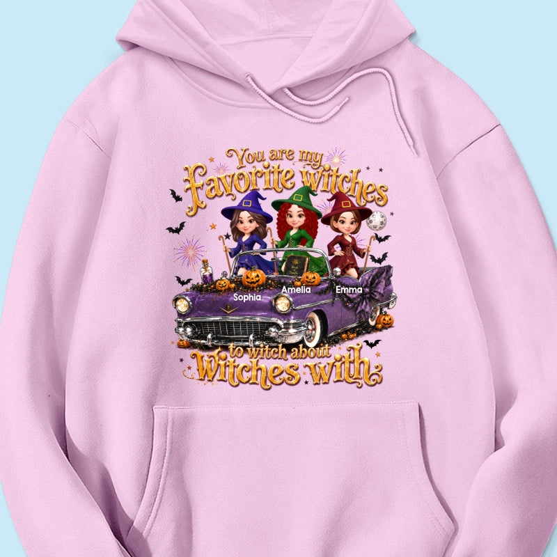 Besties Witch In Car Halloween - Personalized Shirt - Halloween Gift, Gift For Best Friends