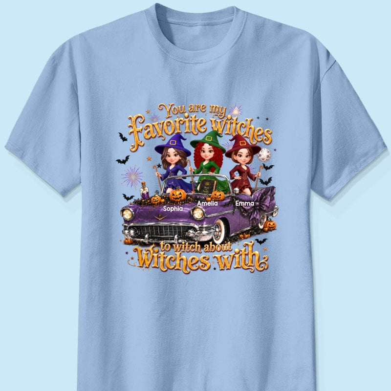 Besties Witch In Car Halloween - Personalized Shirt - Halloween Gift, Gift For Best Friends
