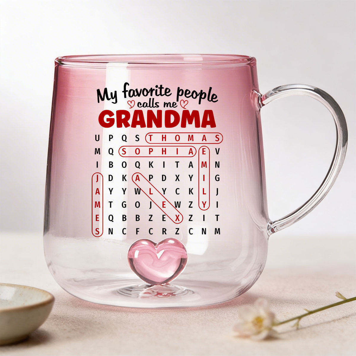 My Favorite People Call Me Grandma - Personalized Glass Mug - Mother's Day Gift for Mom, Grandma