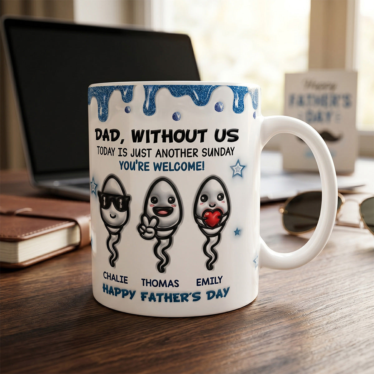 Without Us Today Is Just Another Sunday - Personalized Mug - Funny Father's Day Gift For Dad, Husband