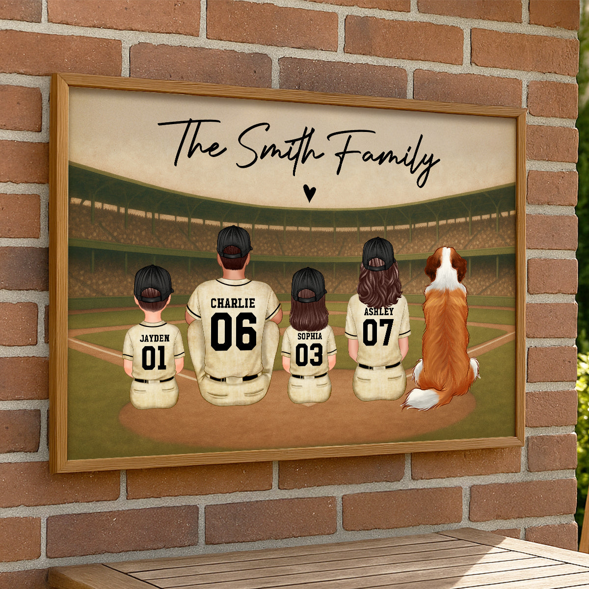 Retro Vintage Baseball Family Personalized Poster
