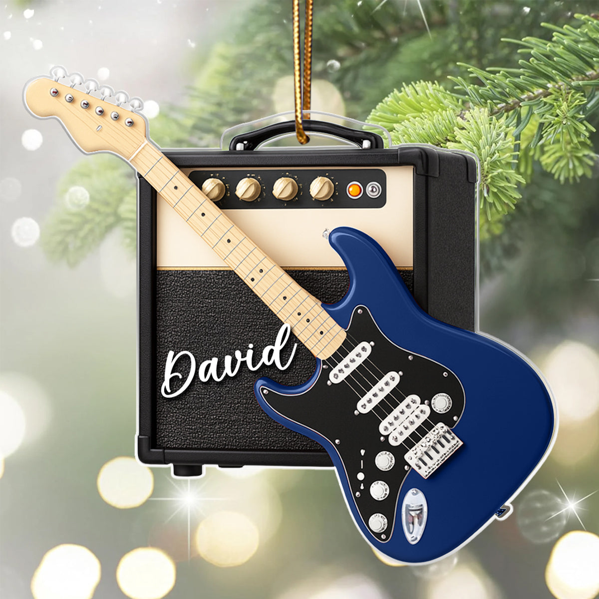 Strumming Story in Every Chord – Personalized Acrylic Ornament – Special Christmas Gift for Guitar Players