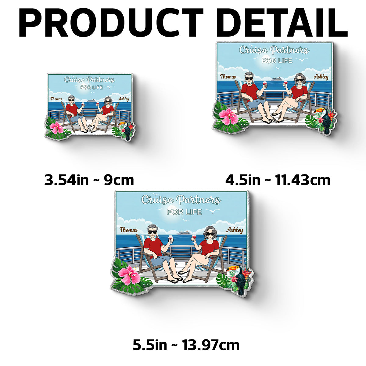 We're In Cruise Mode Old Couple Sitting Cruise Deck - Personalized Cruise Cabin Door Magnet