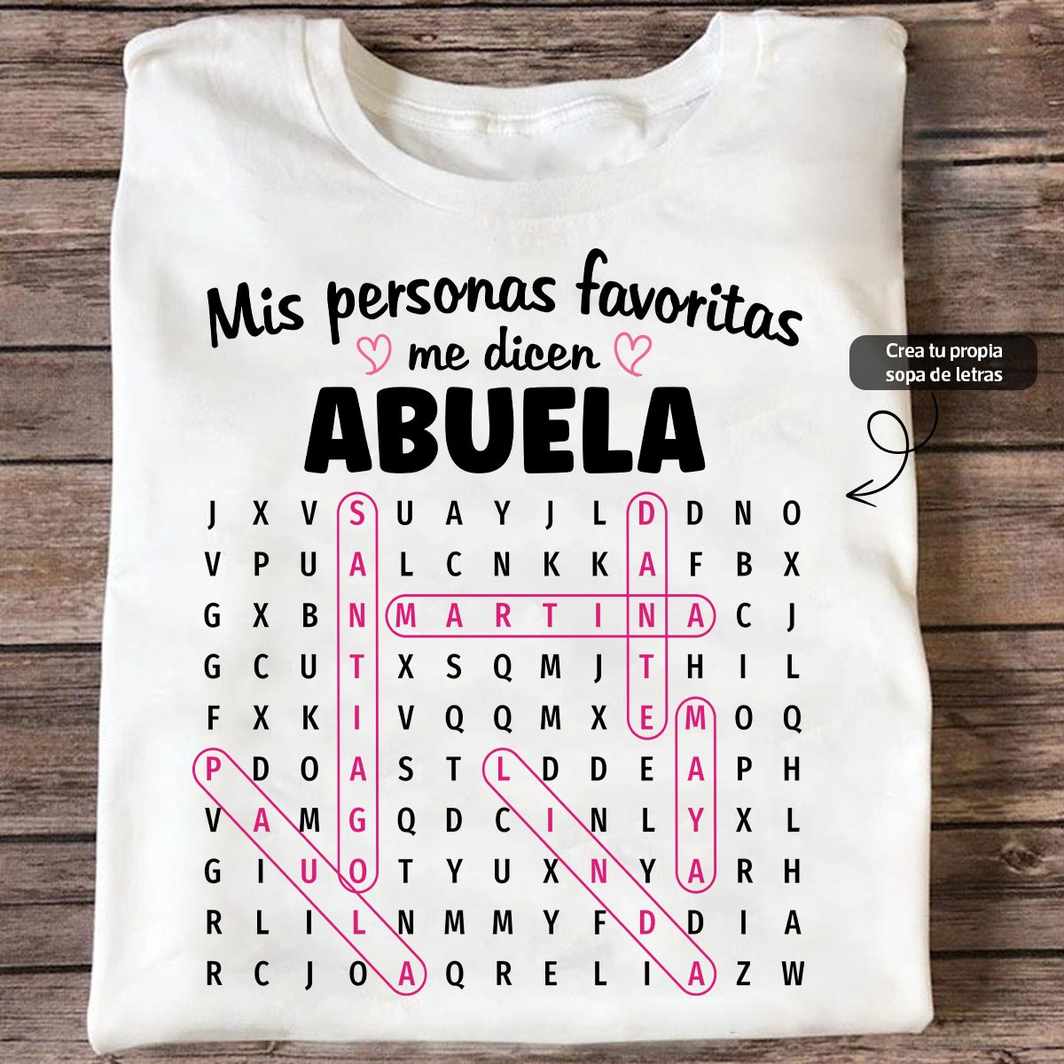 My Favorite People Call Me Abuela Word Search Puzzle - Personalized Shirt - Gift For Spanish Grandma
