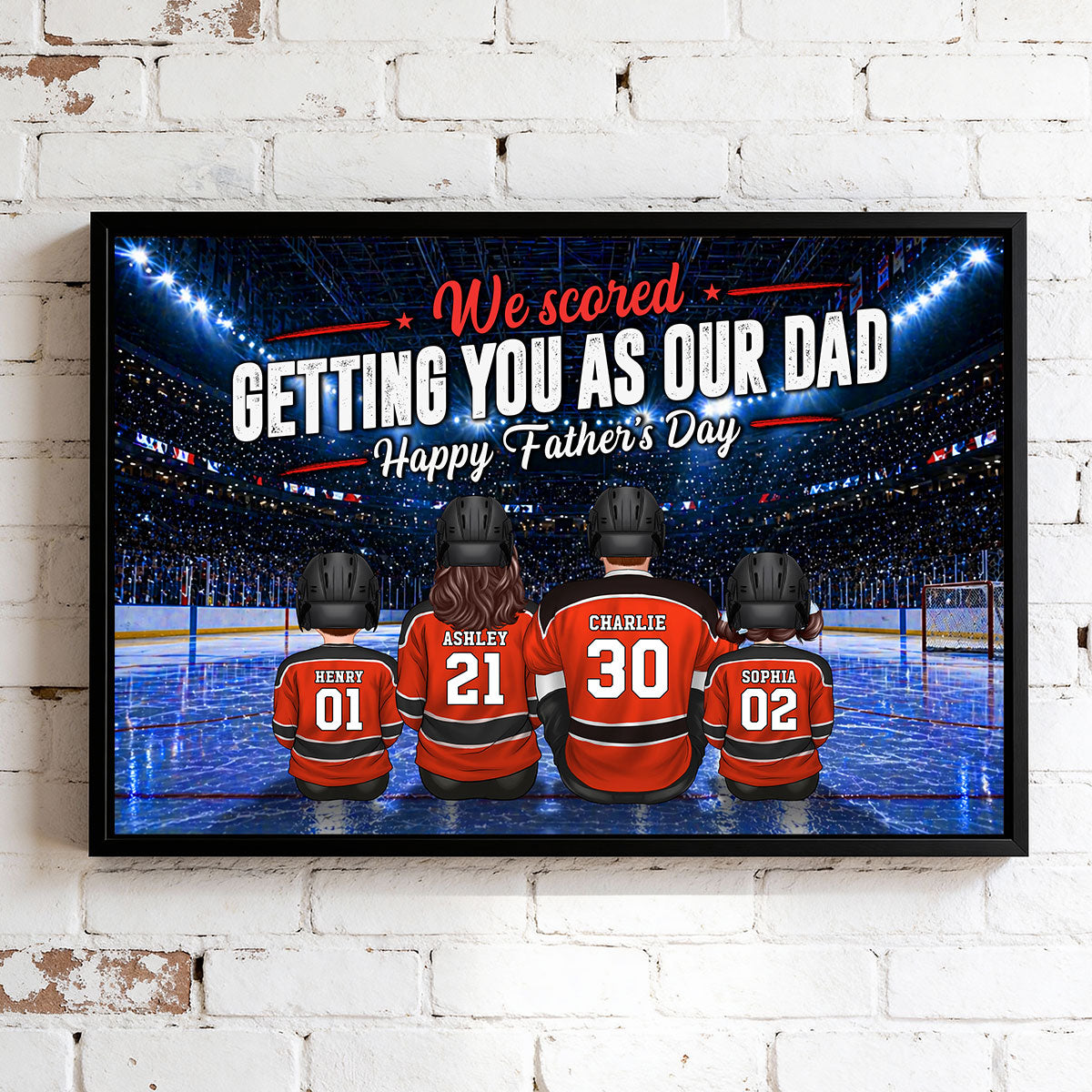 Hockey Dad We Scored Getting You As Our Dad - Personalized Poster - Father's Day Gift For Basketball Dad, Husband
