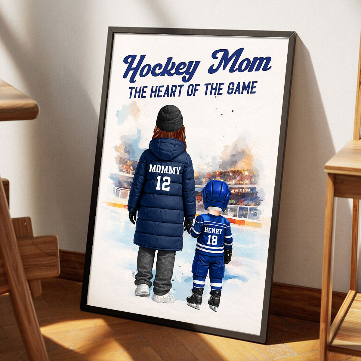 Hockey Mom The Heart Of The Game - Personalized Poster - Heartfelt Gift For Hockey Mom