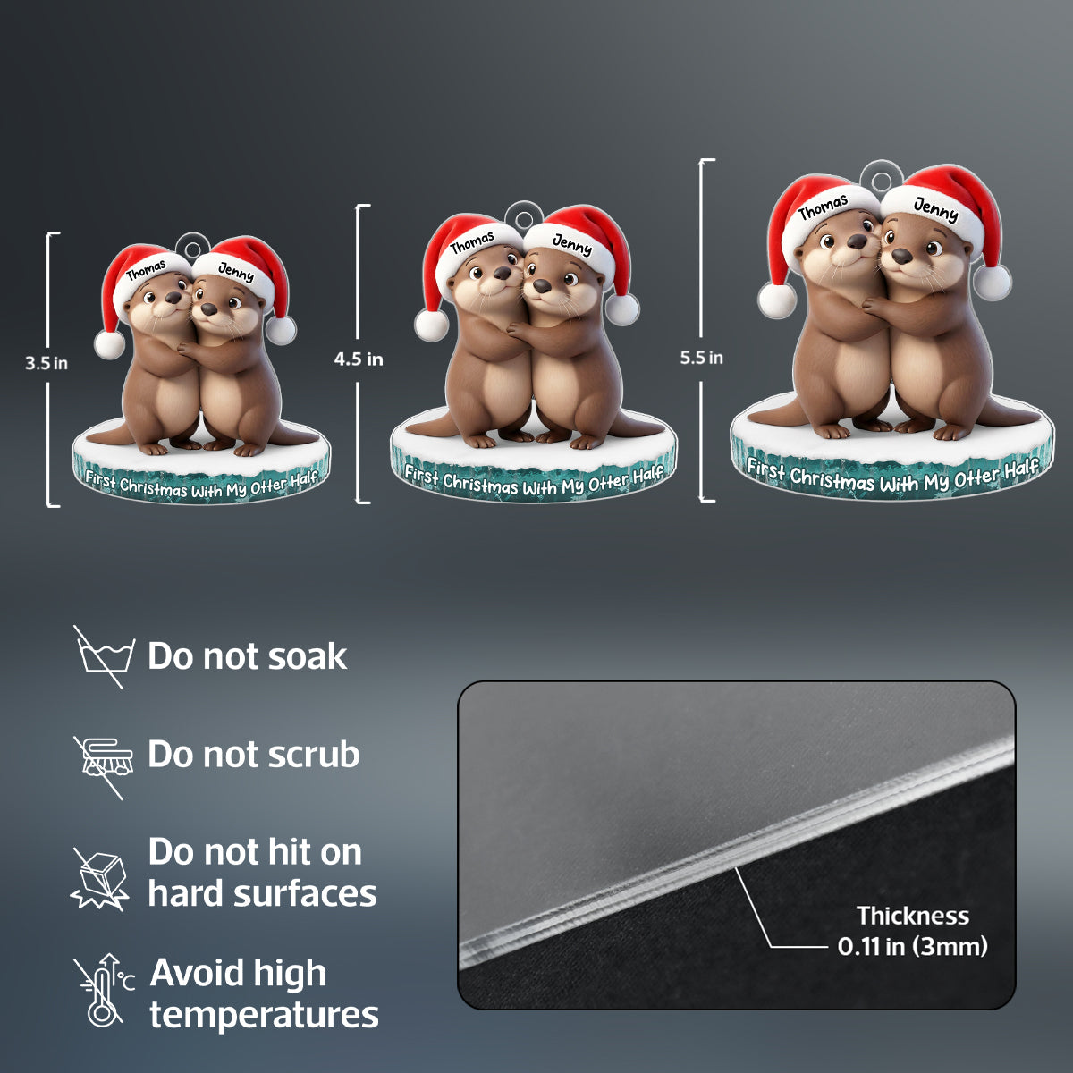 Married My Otter Half - Personalized Acrylic Ornament - Unique Christmas Gift For Him, For Her, For Couple