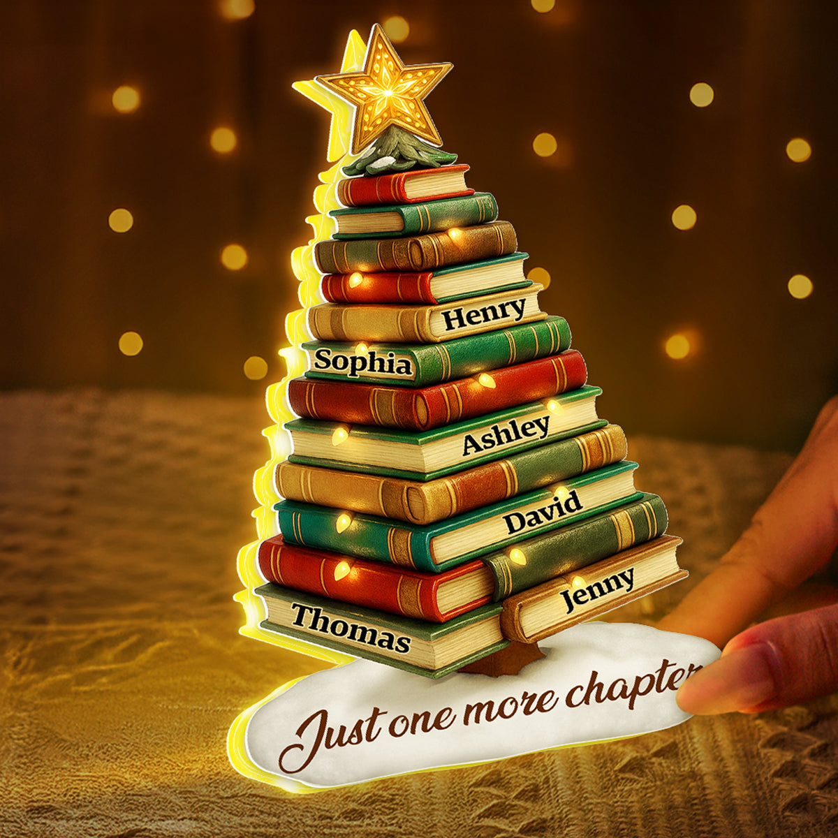 Book Lovers Christmas Tree - Personalized Light Box - Christmas Gift For Book Lovers