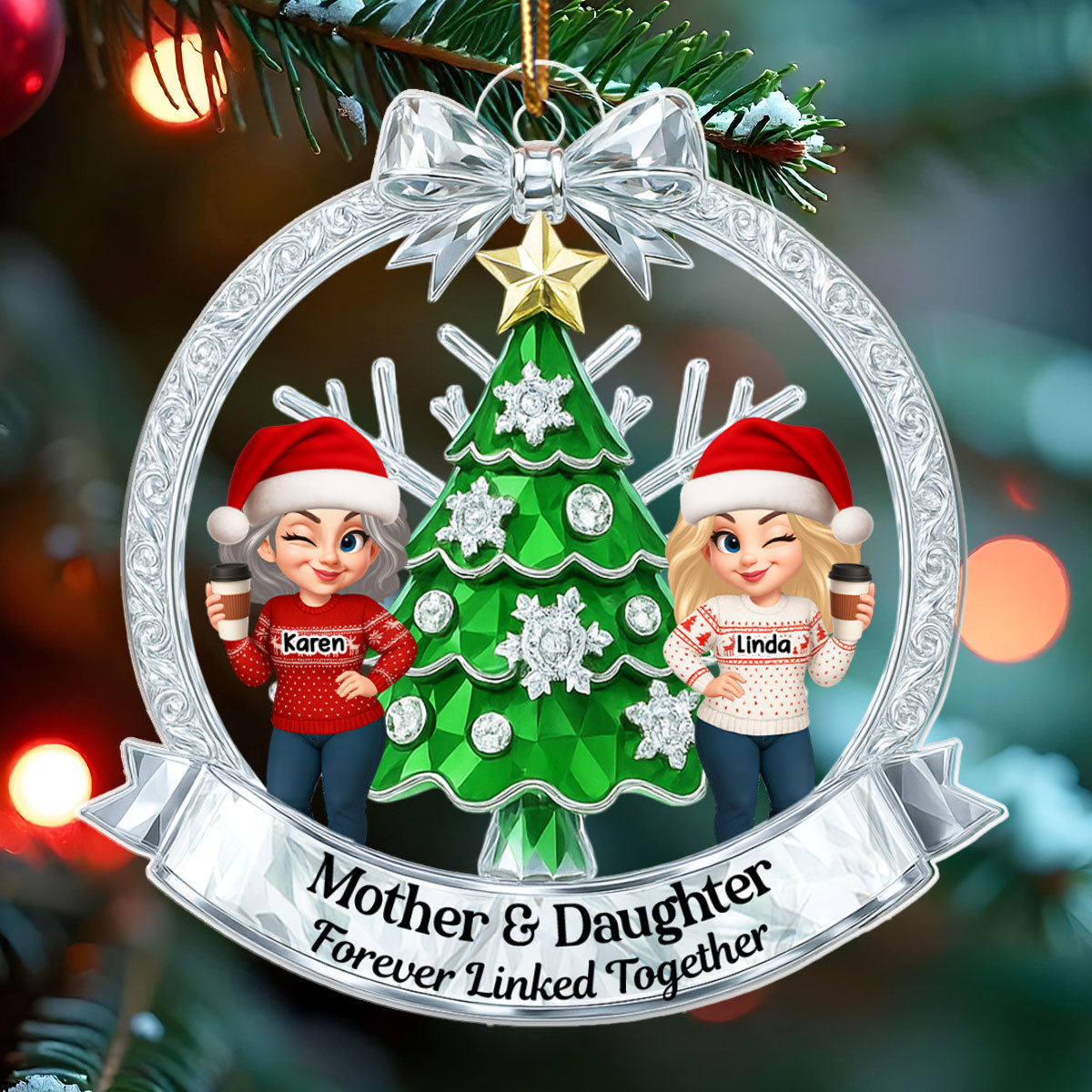 Like Mother Like Daughter - Personalized Acrylic Ornament - Christmas Gift for Mom, Daughter