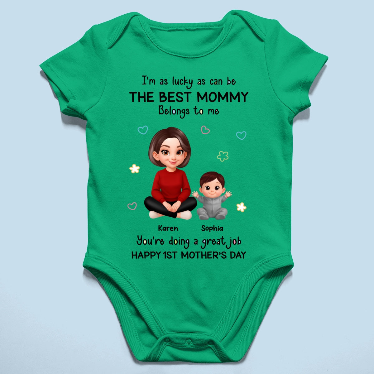I Am Lucky As Can Be The Best Mommy - Personalized Baby Onesie - First Mother's Day Baby Gift