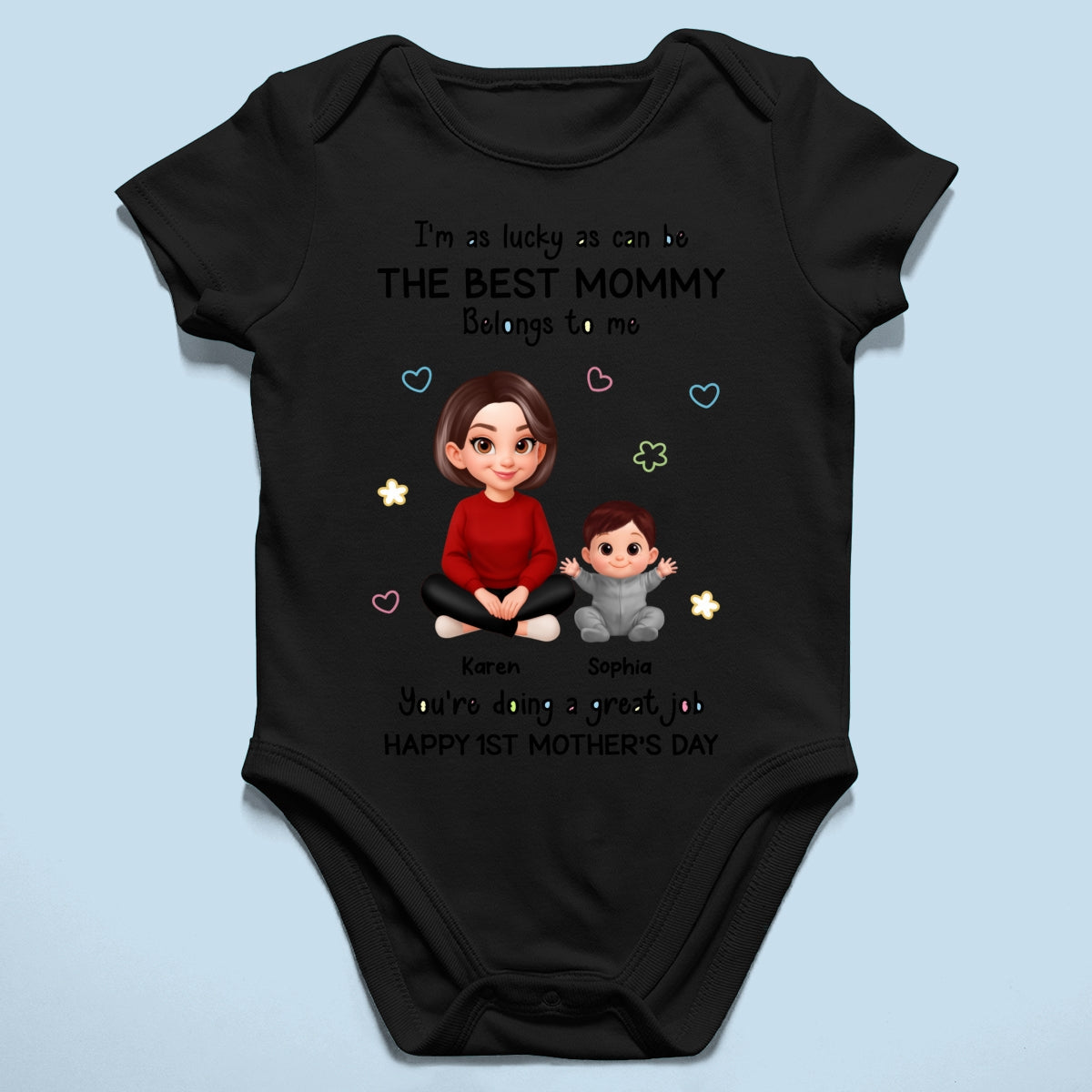 I Am Lucky As Can Be The Best Mommy - Personalized Baby Onesie - First Mother's Day Baby Gift