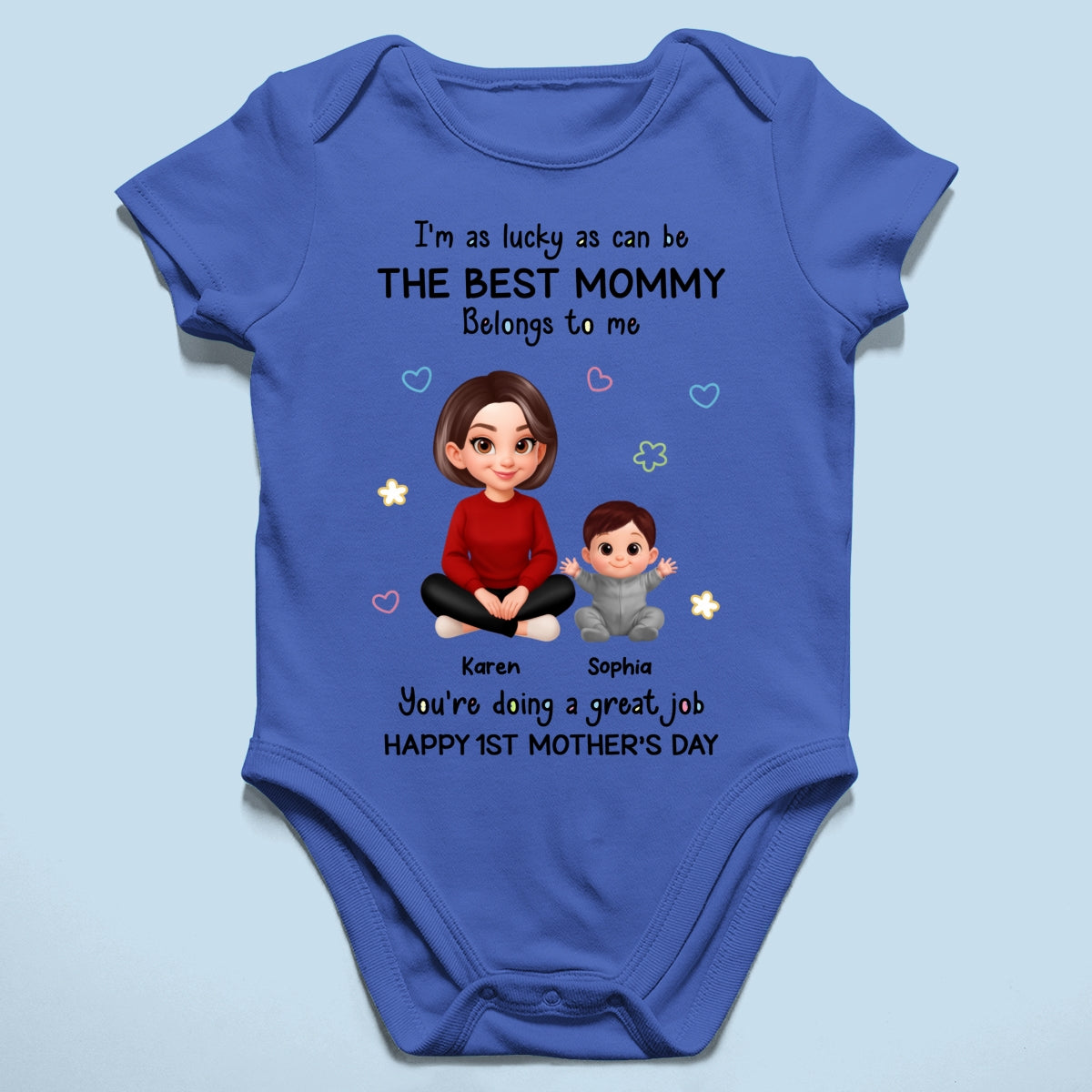 I Am Lucky As Can Be The Best Mommy - Personalized Baby Onesie - First Mother's Day Baby Gift