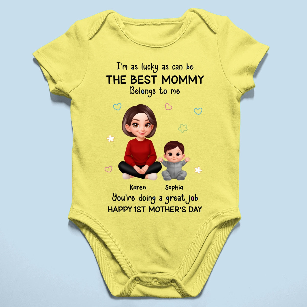 I Am Lucky As Can Be The Best Mommy - Personalized Baby Onesie - First Mother's Day Baby Gift