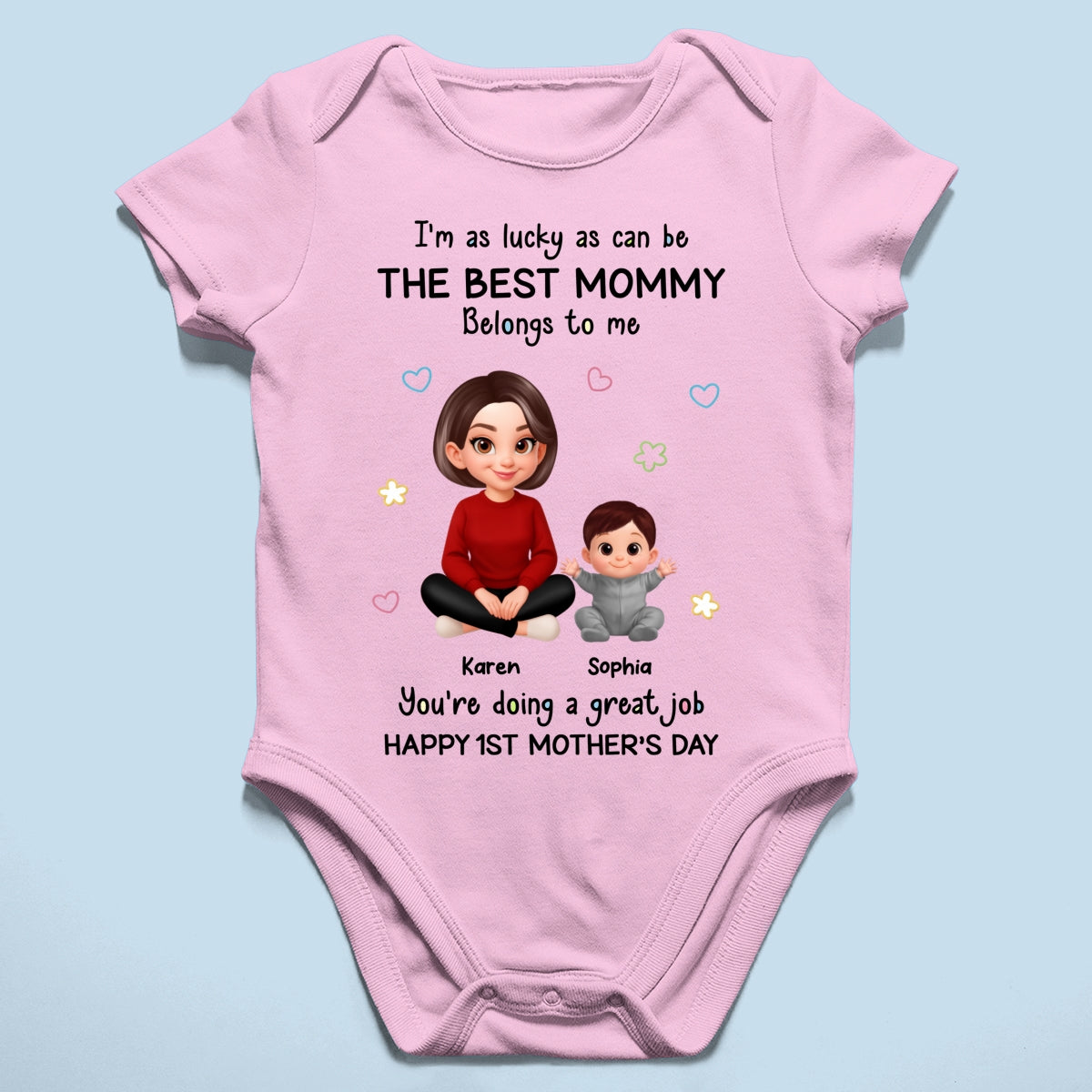 I Am Lucky As Can Be The Best Mommy - Personalized Baby Onesie - First Mother's Day Baby Gift