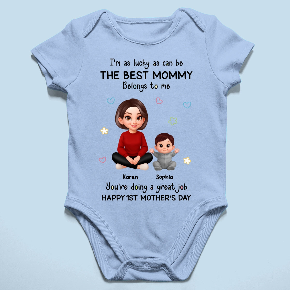 I Am Lucky As Can Be The Best Mommy - Personalized Baby Onesie - First Mother's Day Baby Gift