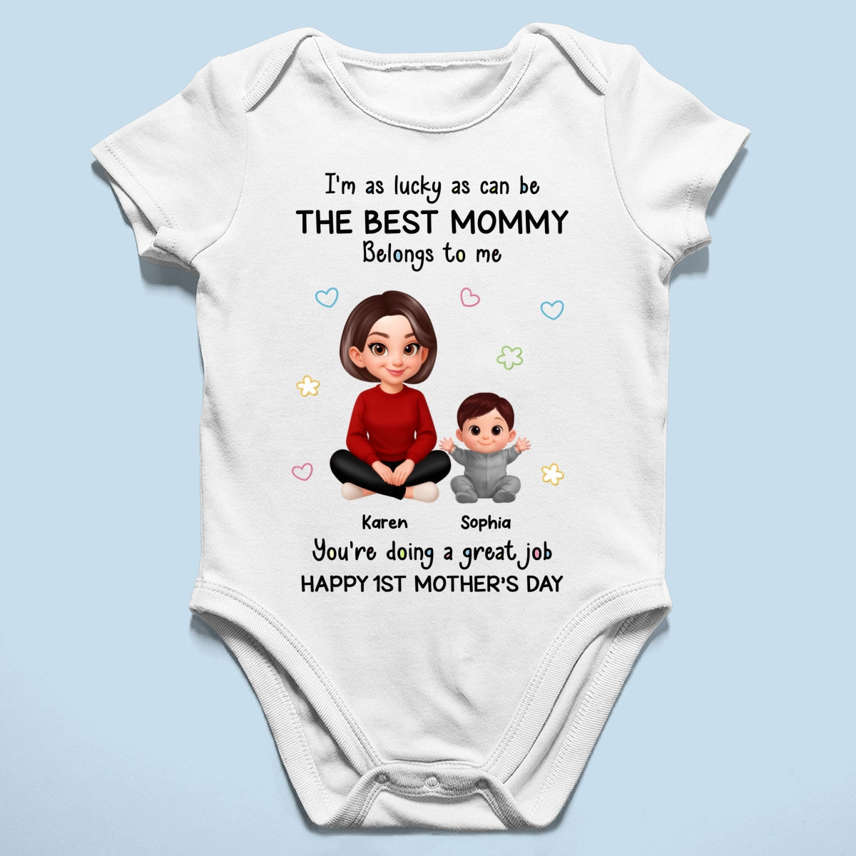 I Am Lucky As Can Be The Best Mommy - Personalized Baby Onesie - First Mother's Day Baby Gift