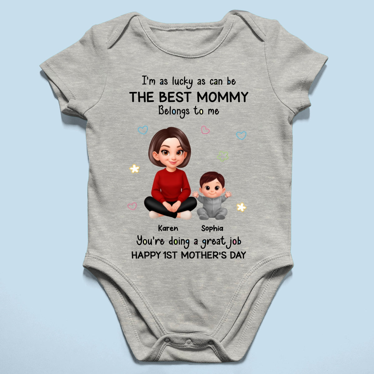 I Am Lucky As Can Be The Best Mommy - Personalized Baby Onesie - First Mother's Day Baby Gift
