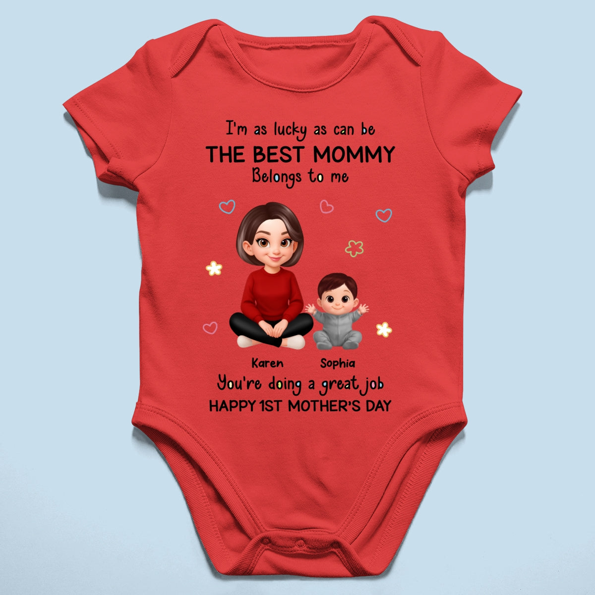 I Am Lucky As Can Be The Best Mommy - Personalized Baby Onesie - First Mother's Day Baby Gift