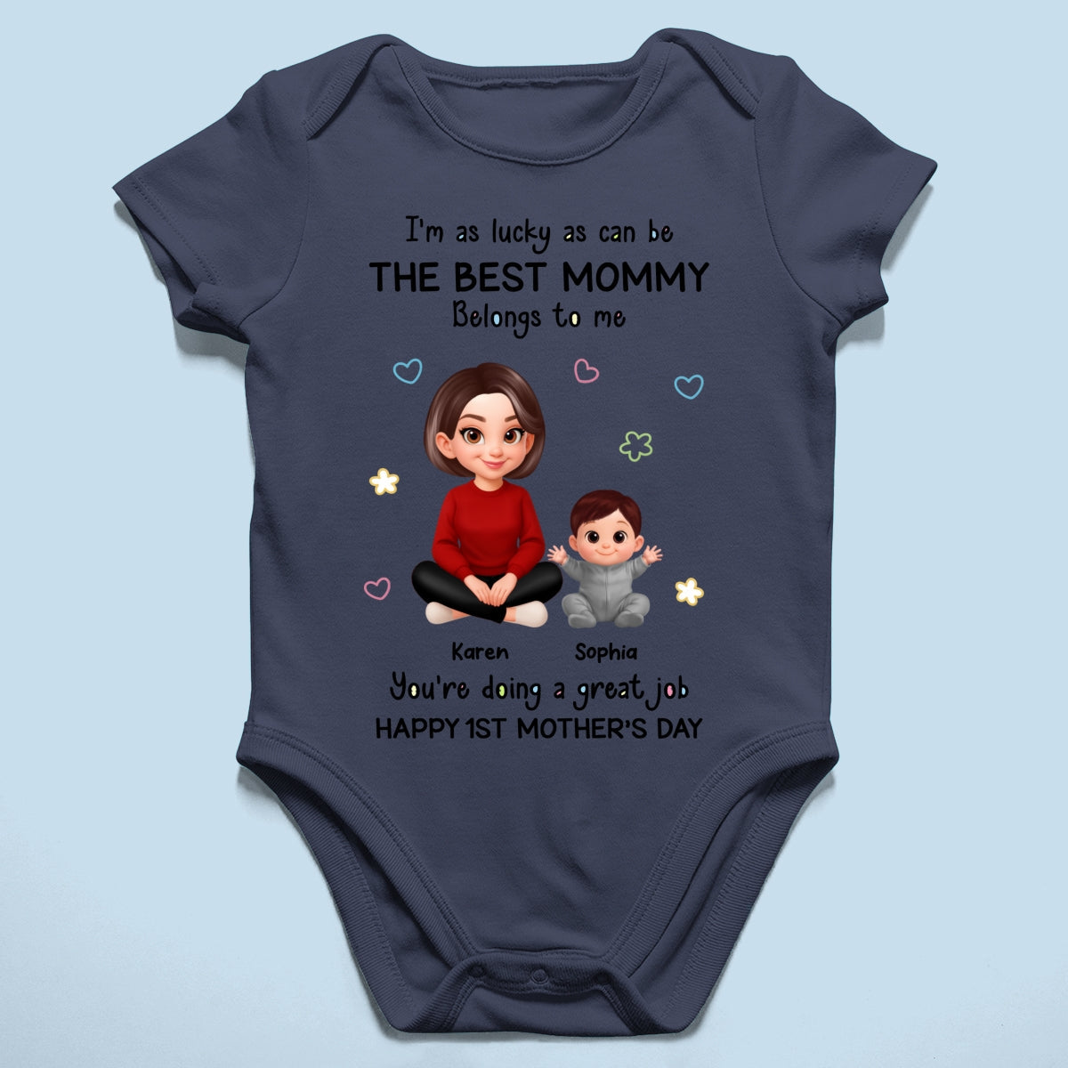 I Am Lucky As Can Be The Best Mommy - Personalized Baby Onesie - First Mother's Day Baby Gift
