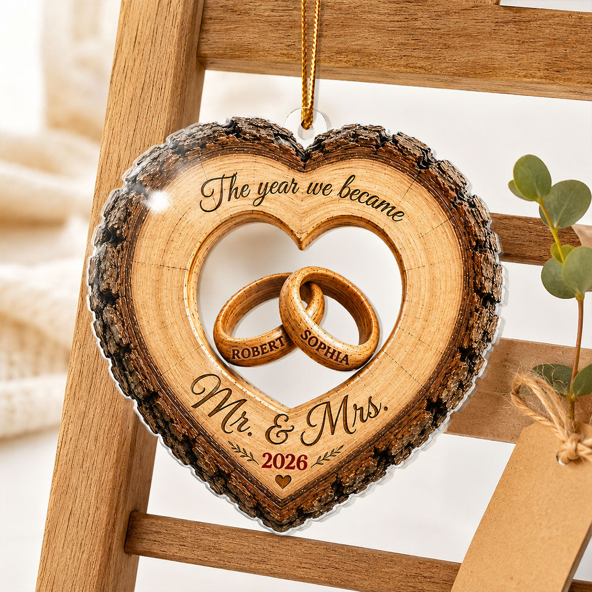 Together Forever Couple Anniversary 2D Flat - Personalized Acrylic Ornament - Heartfelt Gift for Her, for Him