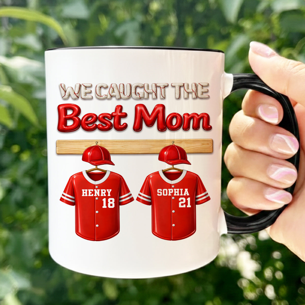 We Caught The Best Mom Baseball Kids - Personalized Mug - Heartfelt Gift For Baseball Mom, Gift For Wife
