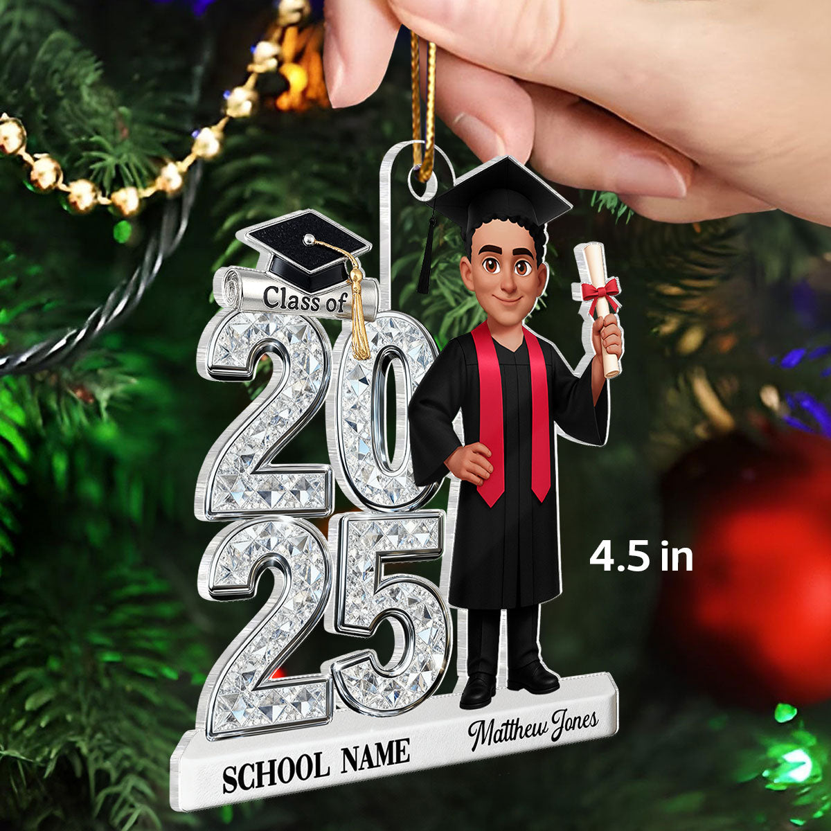 3D Shiny Effect Class Of 2025 2026 Senior - Personalized Acrylic Ornament - Gift For Graduates, Daughter, Son