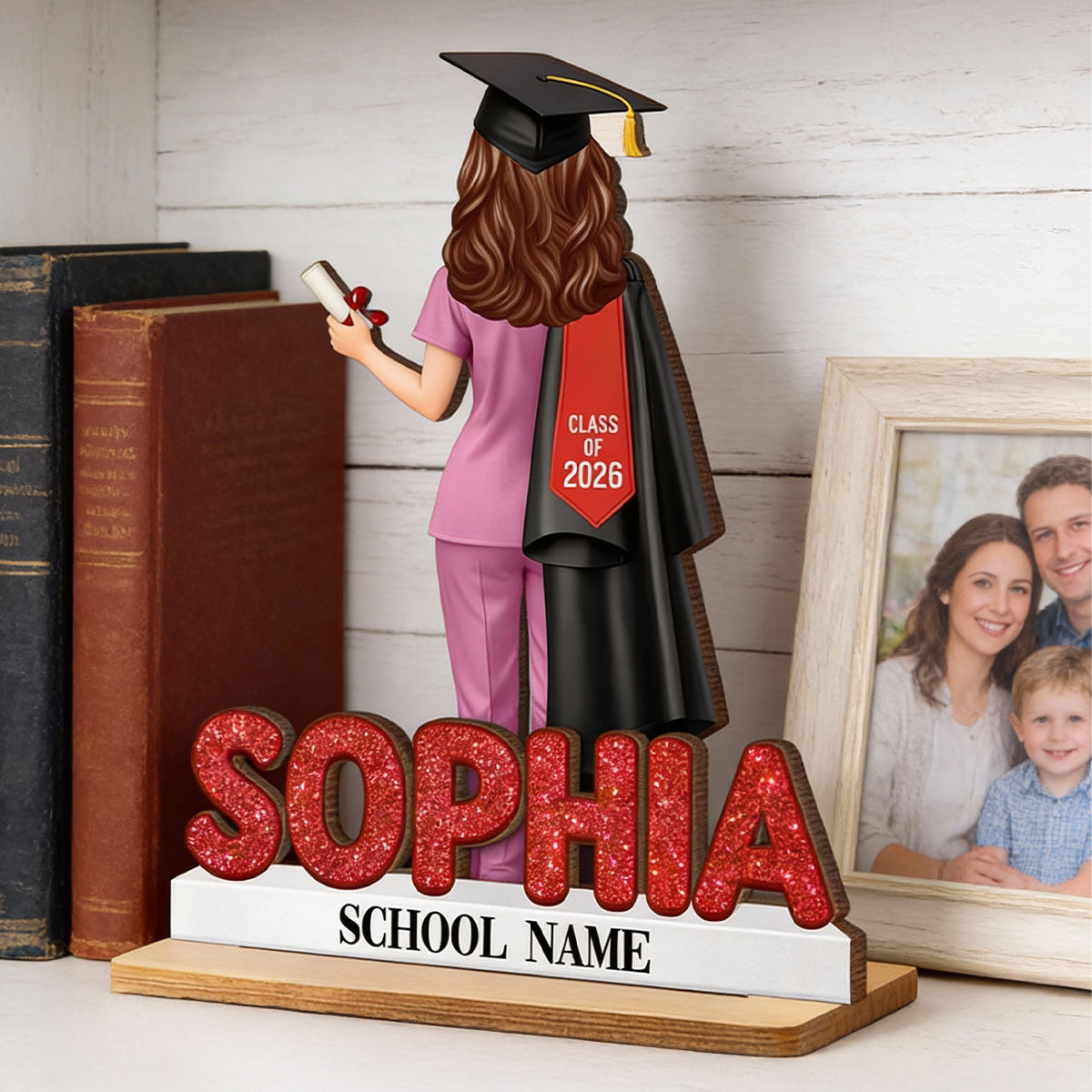 Nurse Graduation Class Of 2026 - Personalized 2-Layered Wooden Plaque - Graduation Gift For Seniors, Daughter, Son, Grandkids