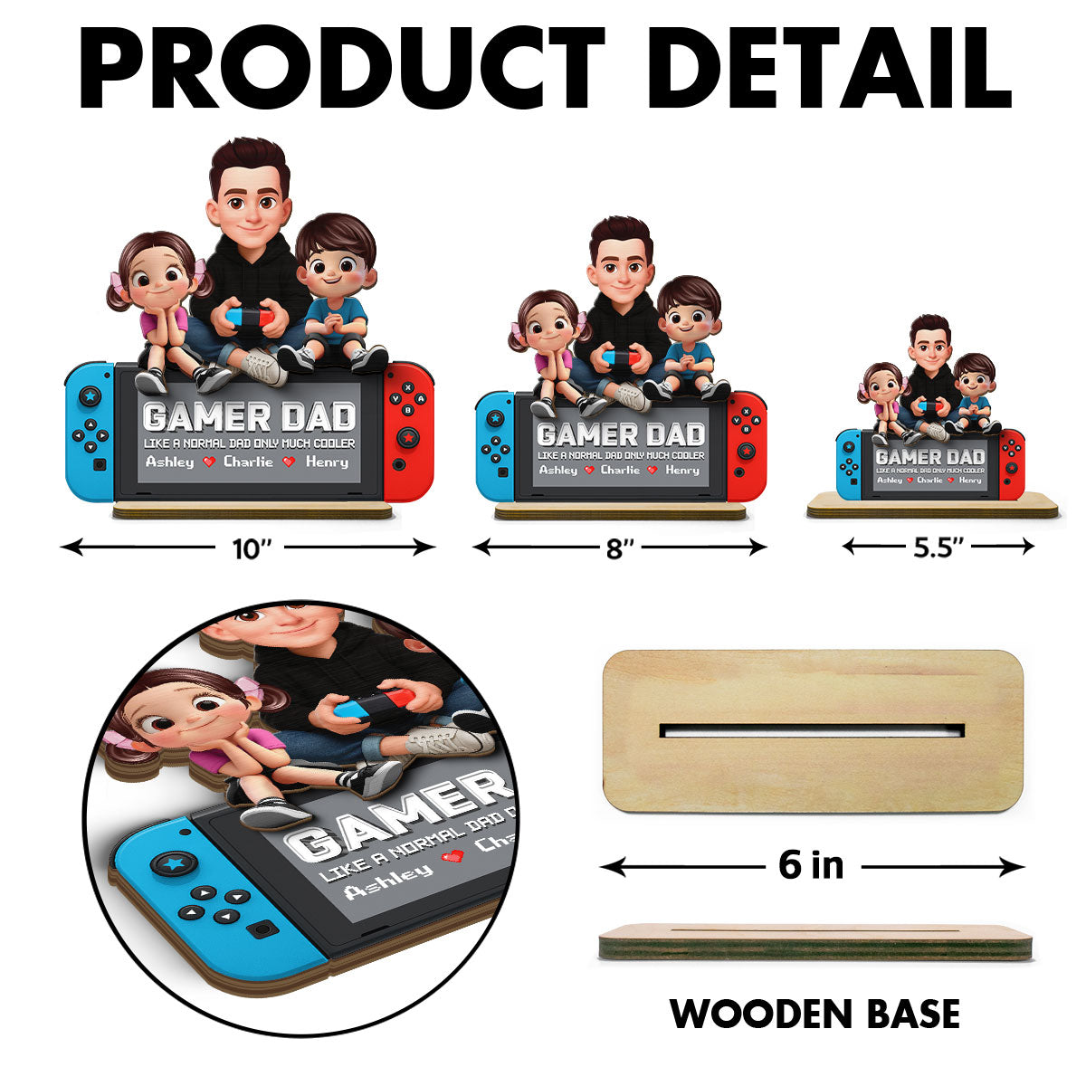 Legend Gamer Dad Much Cooler - Personalized 2-Layered Wooden Plaque -  Gift For Dad, Husband, Gamers