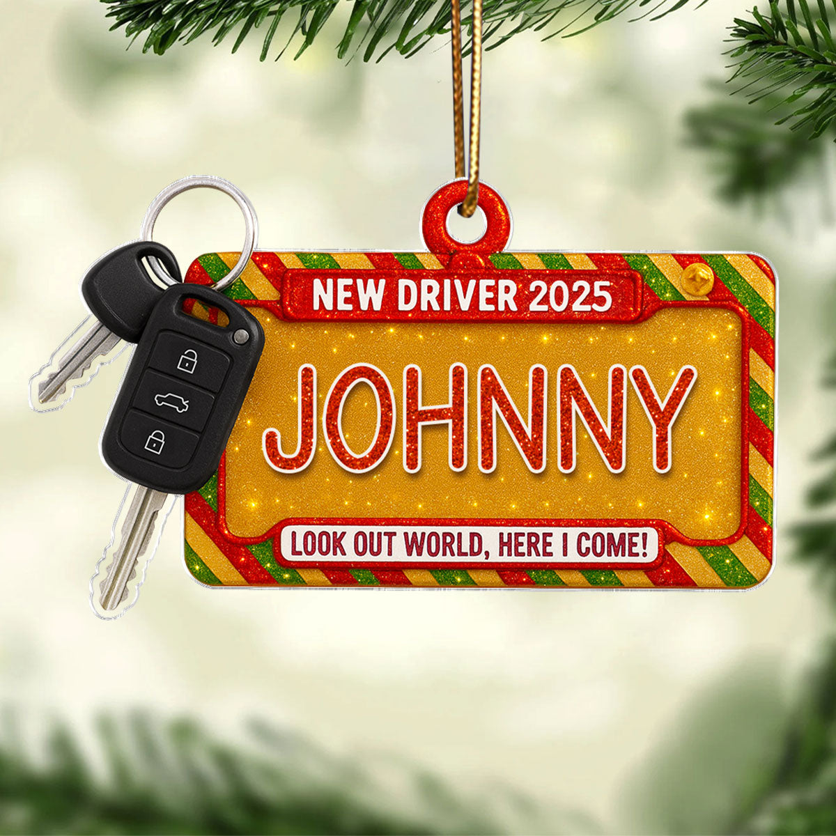 New Driver Look Out World, Here I Come - Personalized Acrylic Ornament - Unique Christmas Gift For New Driver