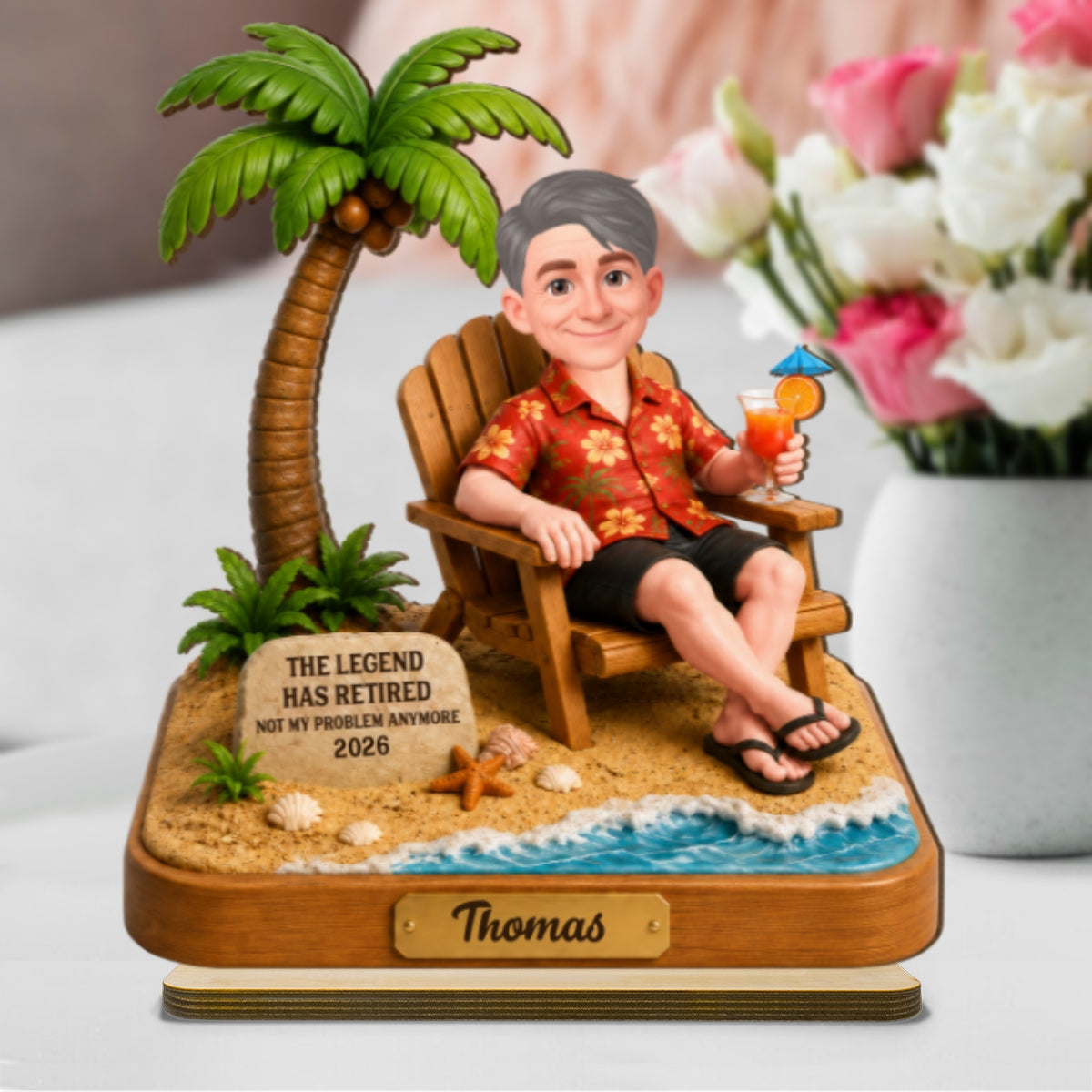 The Legend Has Retired 2D Flat - Personalized Wooden Plaque - Retirement Gift 2026