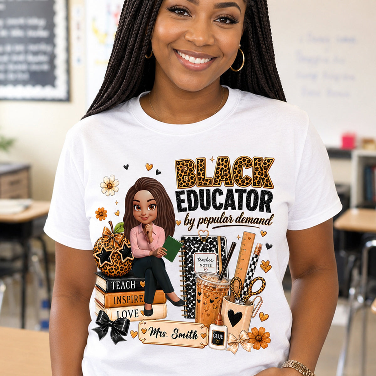 Black Educator by Popular Demand - Personalized Shirt - Back to School Gift for Teacher