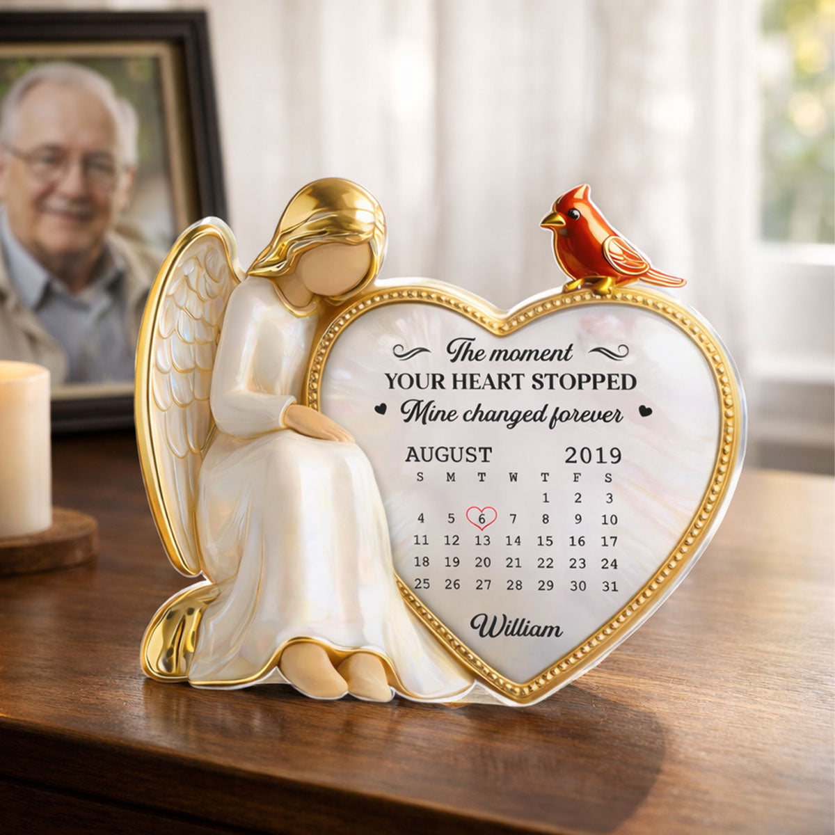 The Moment Your Heart Stopped Mine Changed Forever - Personalized Acrylic Block Plaque - Heartfelt Memorial Remembrance Keepsake