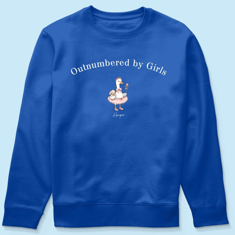 Outnumbered By Girls Cute Goose - Personalized Shirt - Father's Day Gift For Husband, Girl Dad