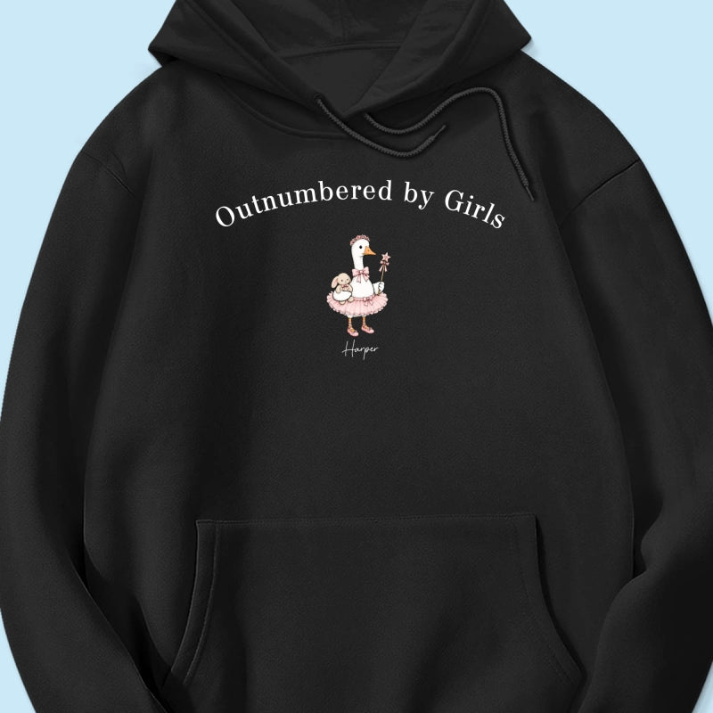 Outnumbered By Girls Cute Goose - Personalized Shirt - Father's Day Gift For Husband, Girl Dad