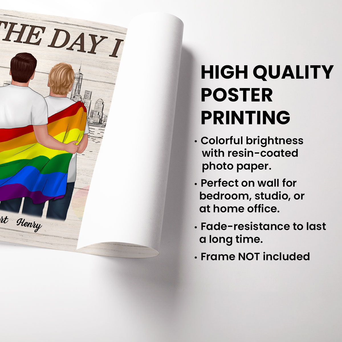 Pride Month LGBTQ+ Couple The Day I Met You Personalized Poster, Gift For Couple