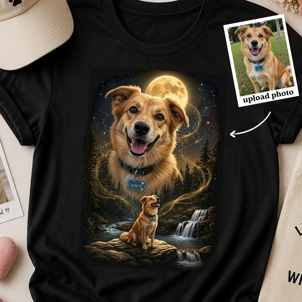 Dog Howling to the Moon - Personalized Shirt - Gift for Dog, Cat Lovers