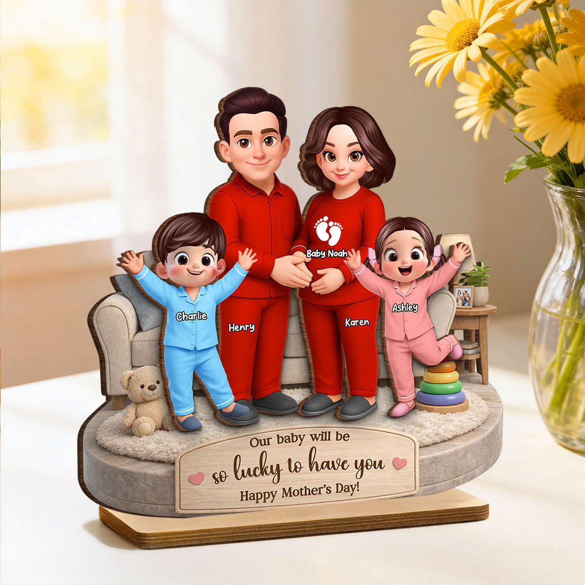 Watching You Be a Mom Again is My Greatest Joy - Personalized 2-Layered Wooden Plaque - Mother's Day Gift for Pregnant Wife
