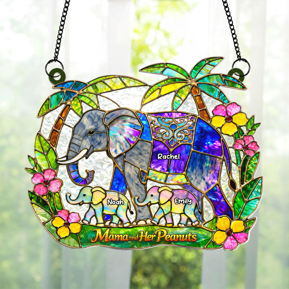 Mama and Her Peanuts - Personalized Suncatcher - Mother's Day Gift for Mom, Wife