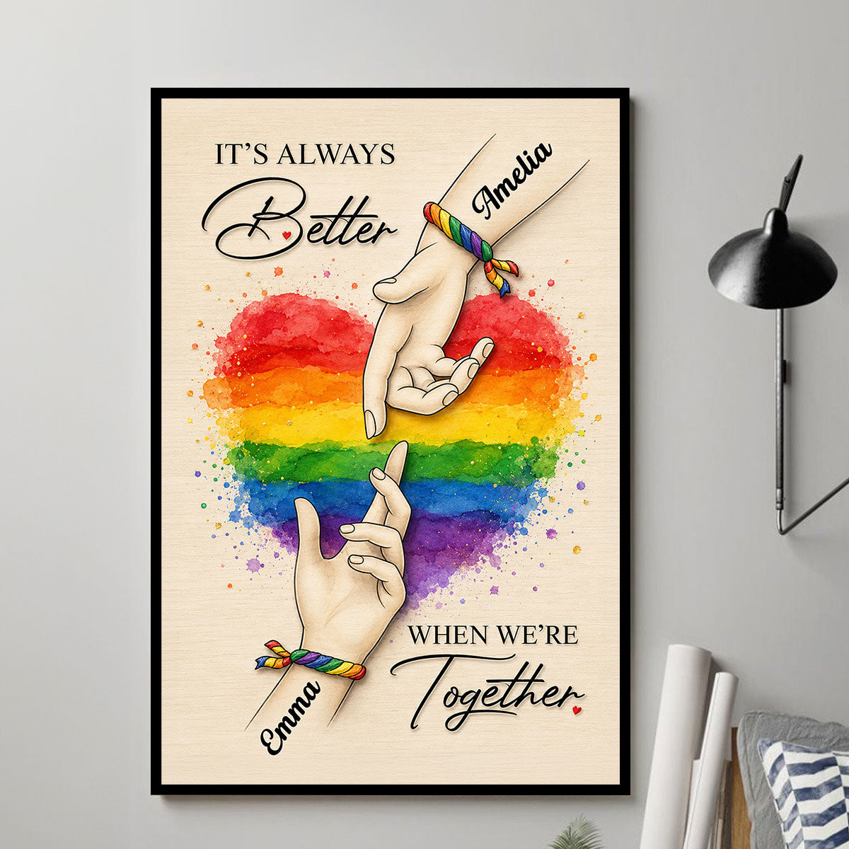 It's Always Better When We're Together - Personalized Poster - Gift For Couple, Happy Pride Month