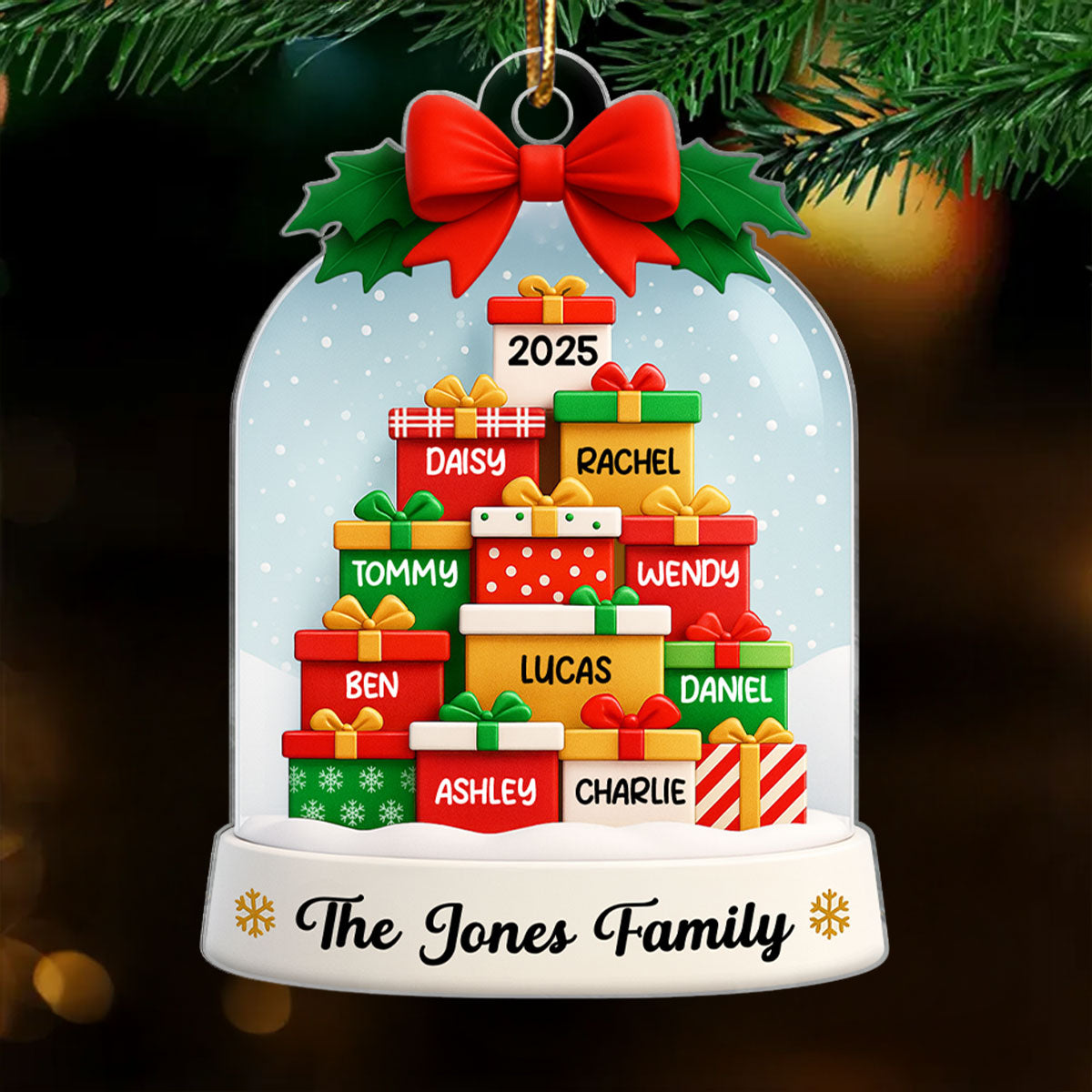 Family Christmas Gifts - Personalized Acrylic Ornament - Christmas Gift for Family