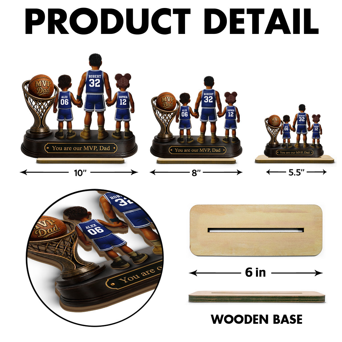 We Scored the Best Dad Basketball Trophy - Personalized 2-Layered Wooden Plaque -  Gift for Dad, Husband