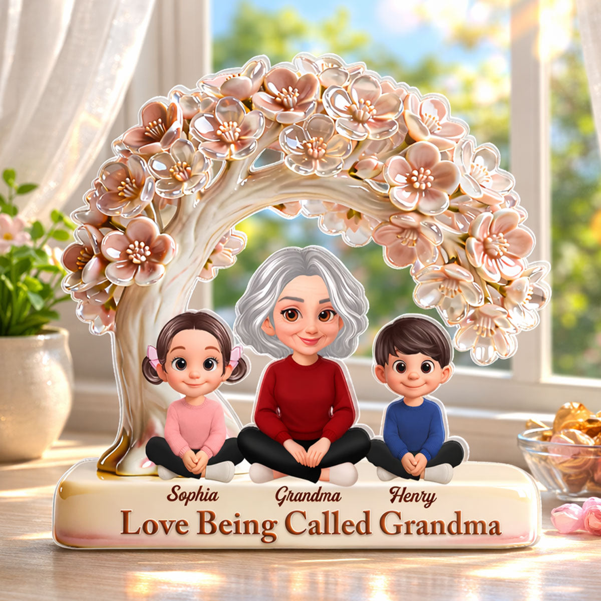 Love Being Called Grandma - Personalized Acrylic Block Plaque - Mother's Day Gift for Grandma, Mom, Wife