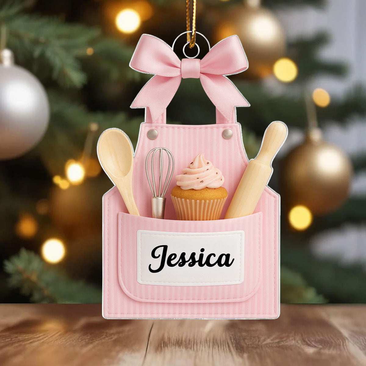 From Her Oven With Love – Personalized Acrylic Ornament – Heartfelt Gift for Women Who Love Baking, Mom, Wife