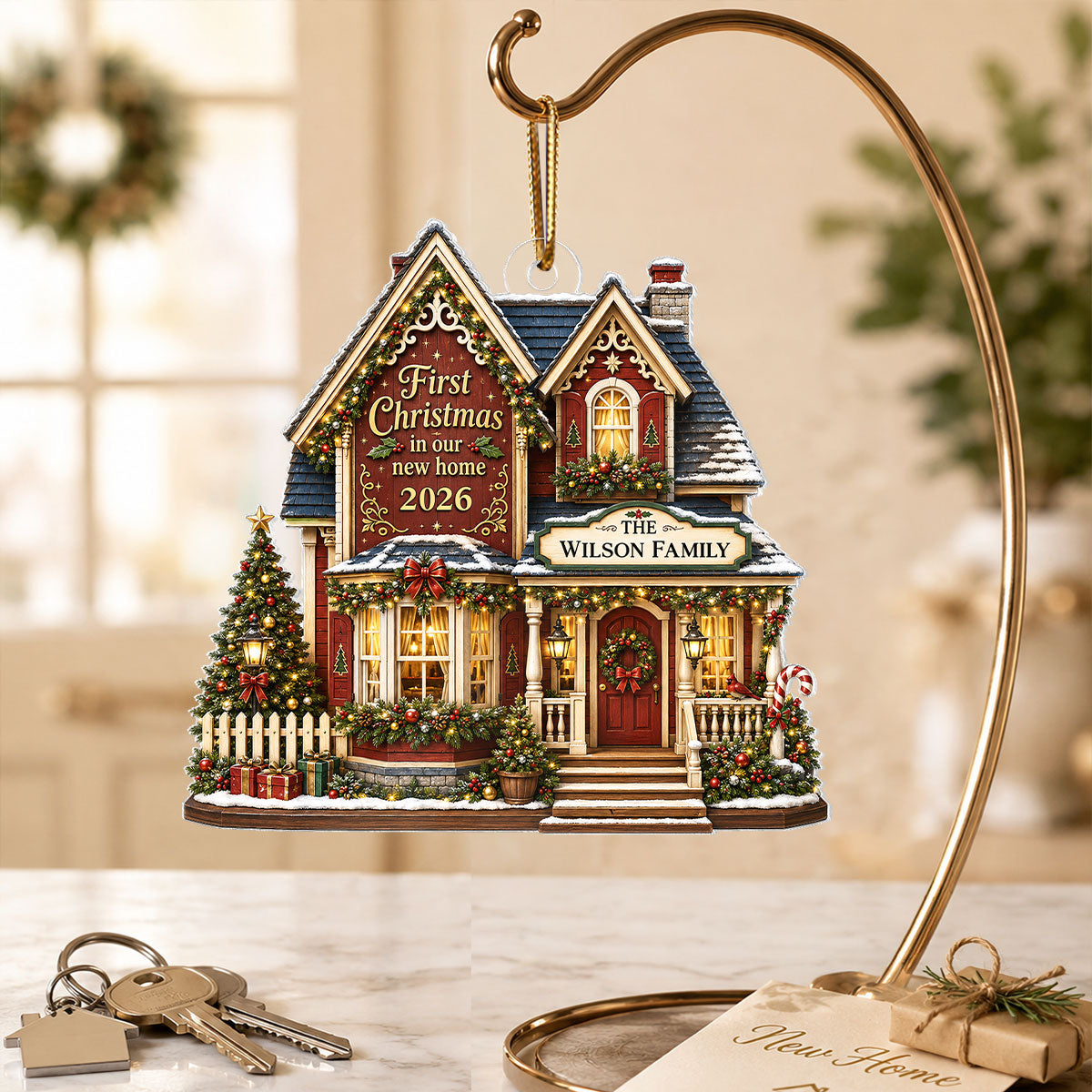 First Christmas in Our New Home - Personalized Acrylic Ornament - New Home Housewarming Gift