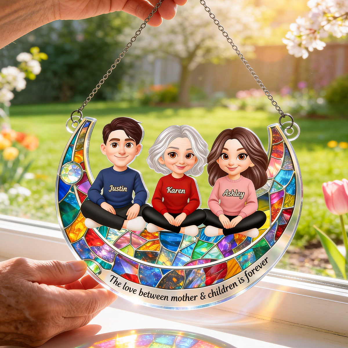 The Love Between Mother & Daughter Son is Forever - Personalized Suncatcher - Heartfelt Gift for Mom
